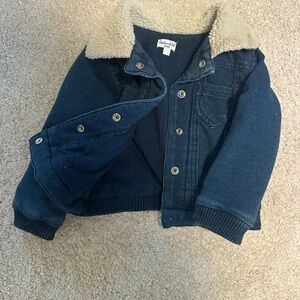 Splendid Blue Jean Jacket with Cream Sherpa Collar